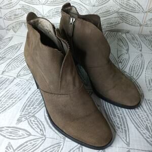 Eileen Fisher Murphy Boots Textured Moto Ankle Leather Block Heel